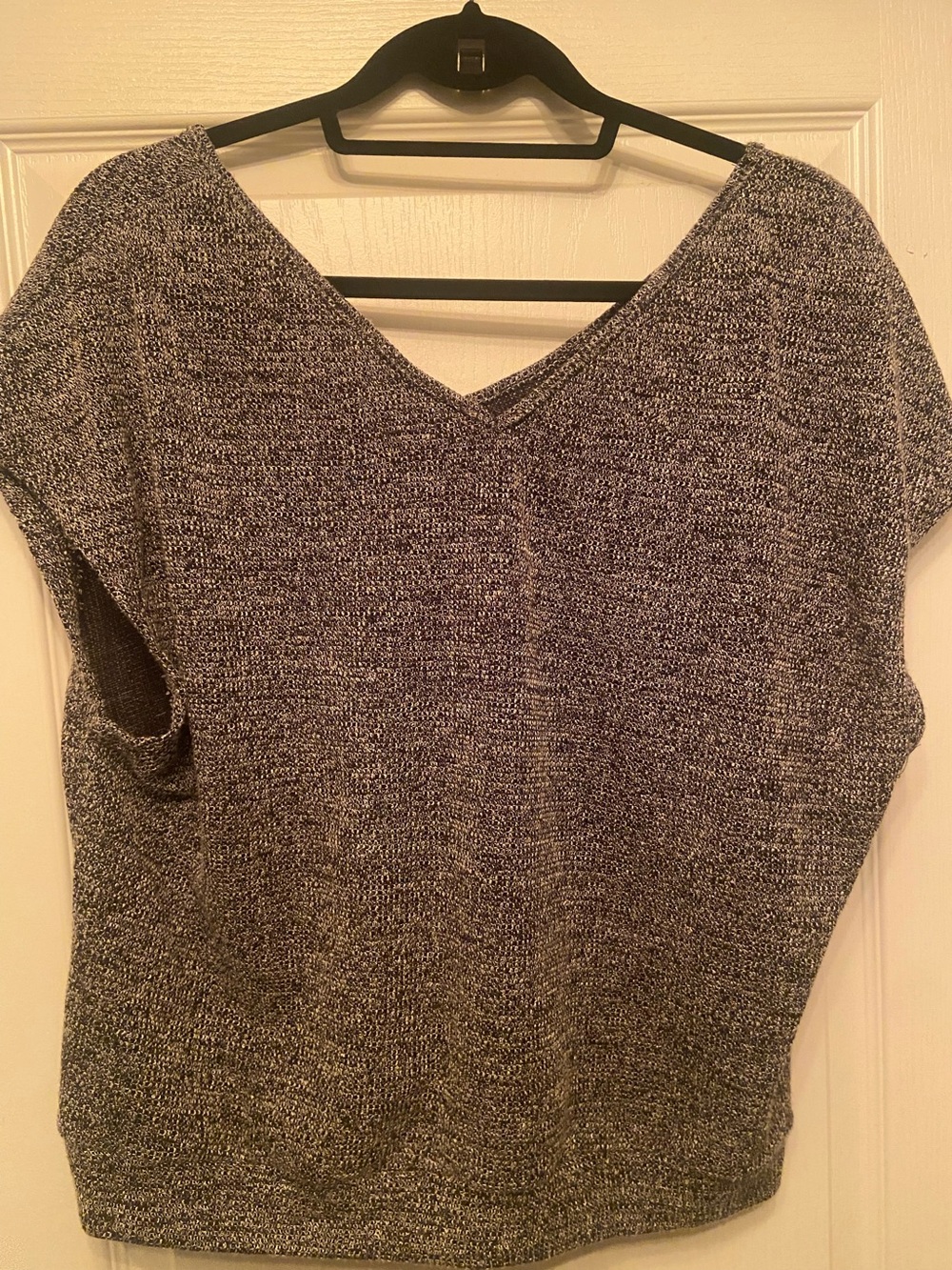 V-Neck Knit Women’s Sweater Tank in Heather Gray